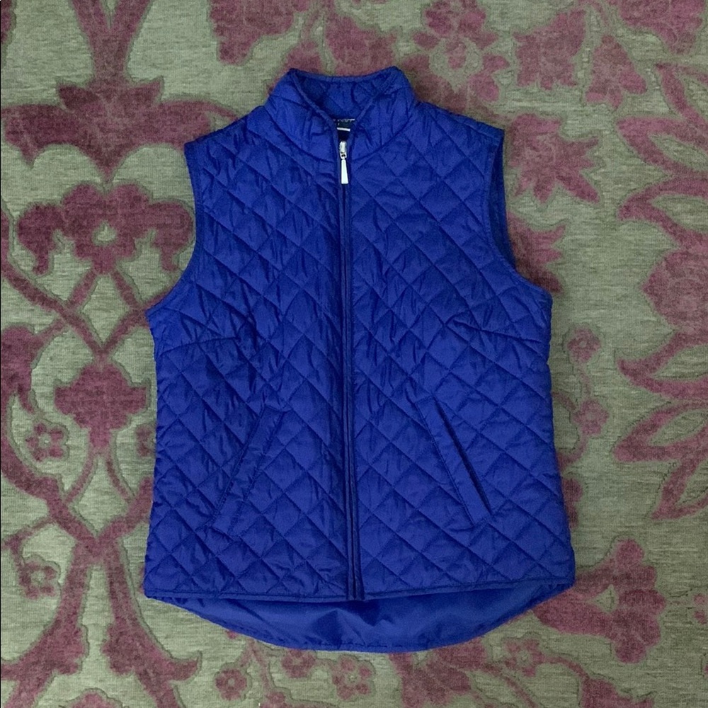 Karen Scott Sport Quilted Vest - Electric Blue - Size Small - Pockets